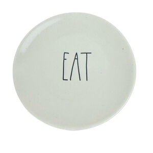 Rae Dunn EAT Set of 5 Snack Desert Plates White 4.5" Ceramic Artisan Collection